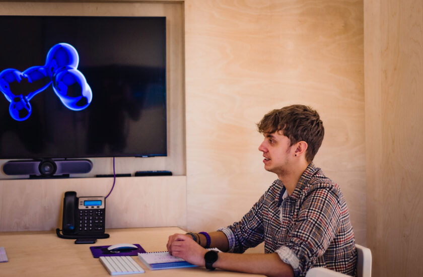 Oliver Sadler, sat in the meeting room of Sequel HQ